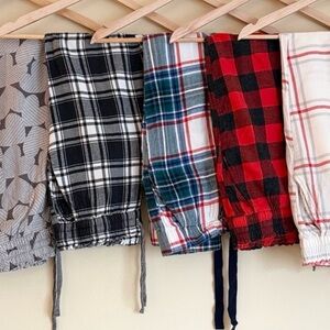 Aerie Set of 3 Sz Small Plaid print and buffalo check pajama Jogger Pants